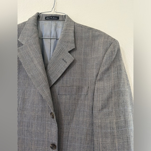 Ralph Lauren Sport Coat Mens 44S Gray Houndstooth Silk Wool Single Vent Lined - Picture 3 of 10